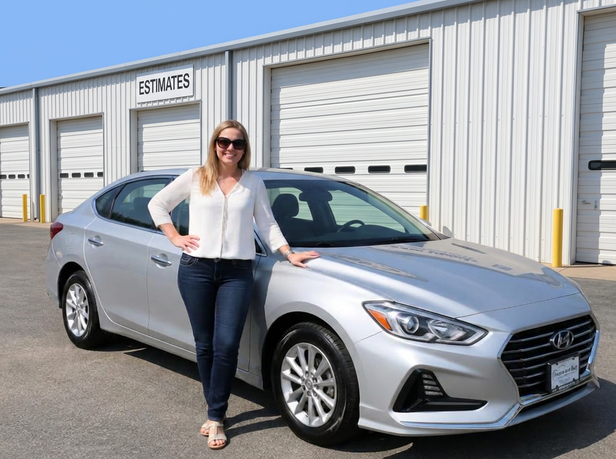 Customer Sarah with vehicle
